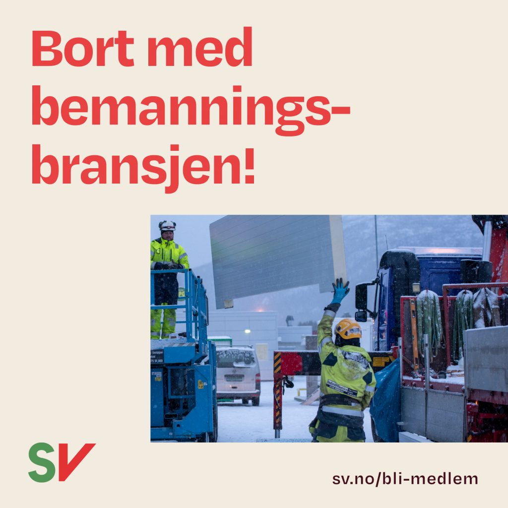 Bort med bemanningsbransjen! - arbeidere på byggeplass. tekst og foto