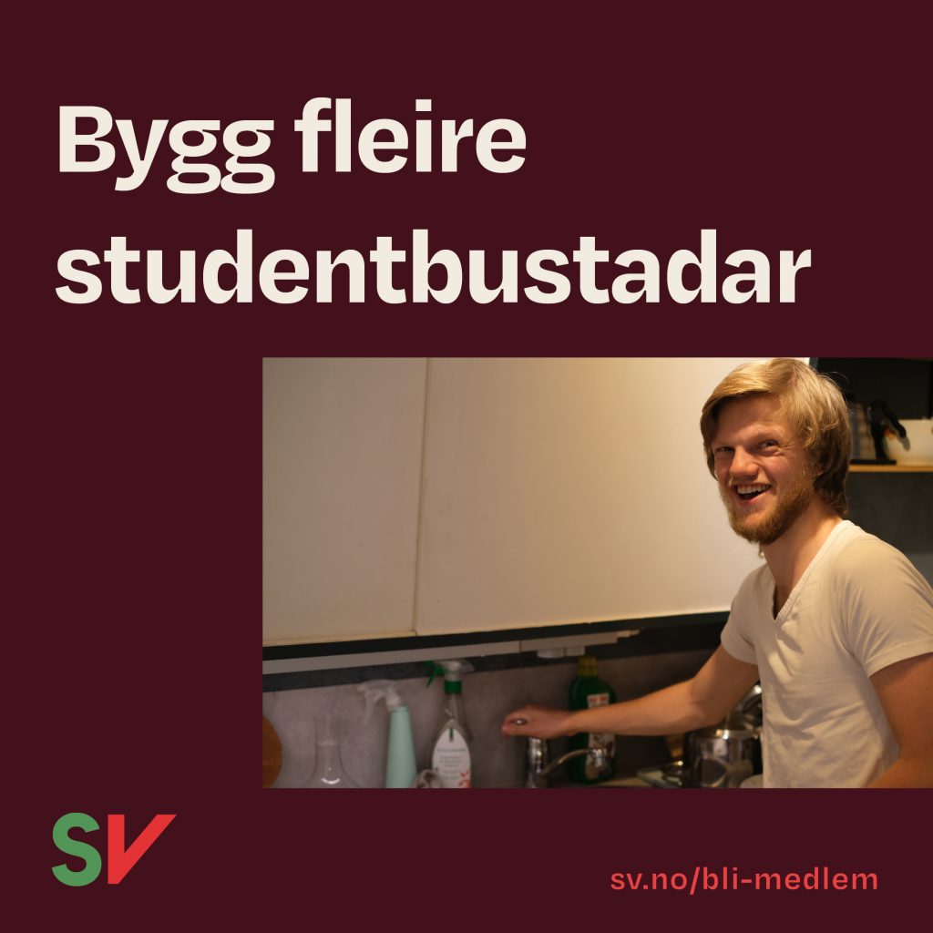 Bygg fleire studentbustadar - ung mann på kjøkken. tekst og foto