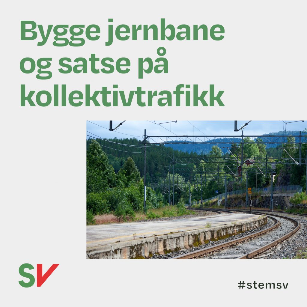 Bygge jernbane og satse på kollektivtrafikk - togspor i grønt landskap. tekst og foto