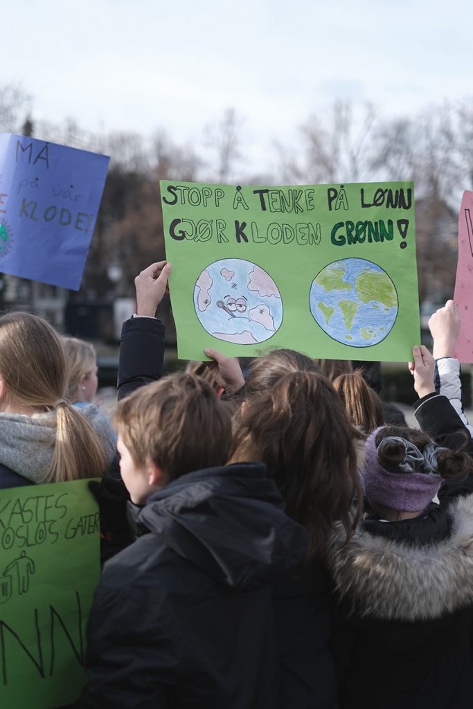 Klimastreikende ungdom. Foto