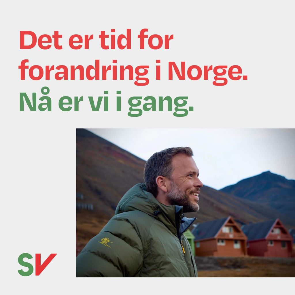 Det er tid for forandring i Norge. Nå er vi i gang. - Audun Lysbakken foran fjell. tekst og foto