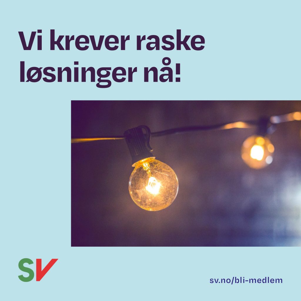 Vi krever raske løsninger nå! - Lamper som lyser. tekst og foto