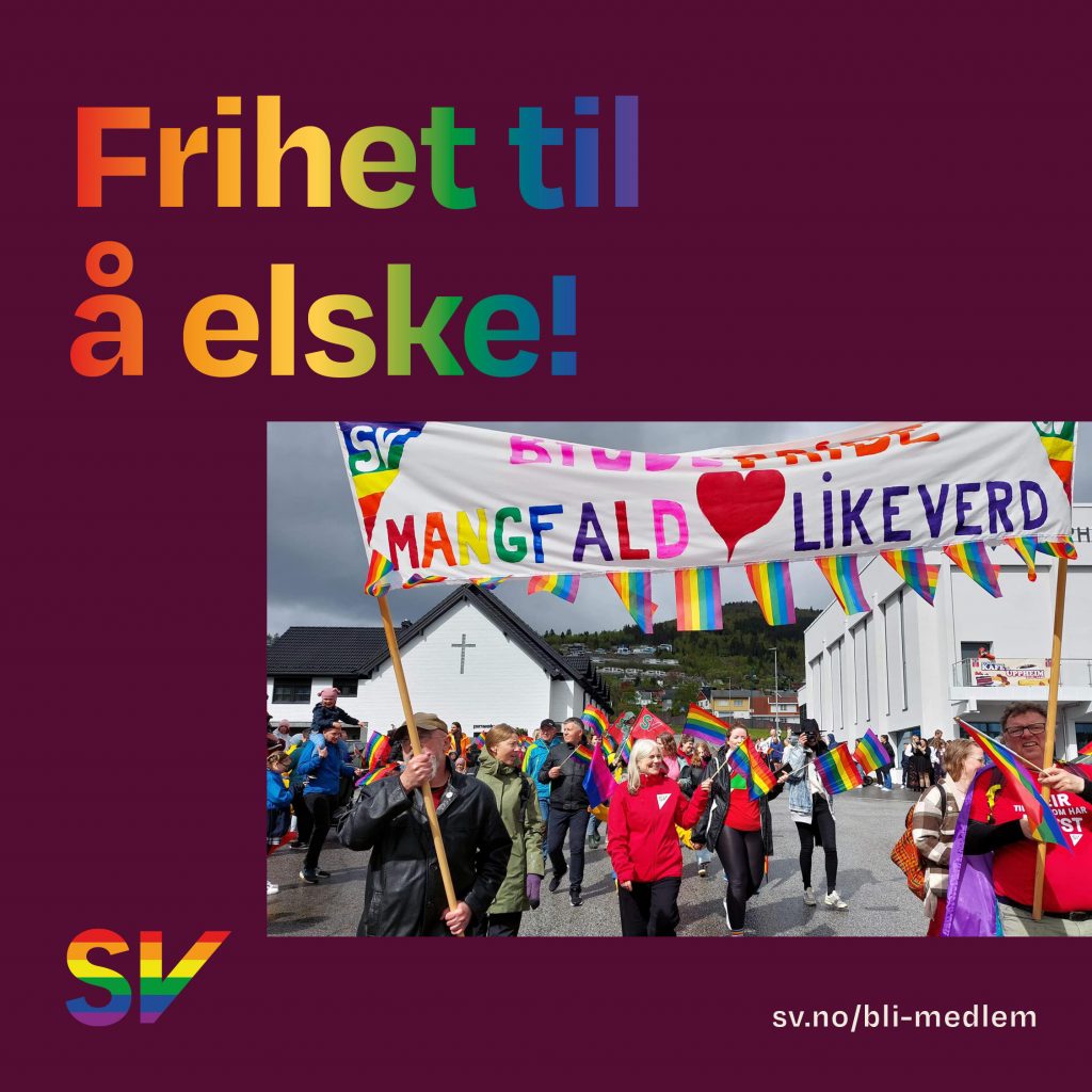 Frihet til å elske! - Folk i pridetog. tekst og foto