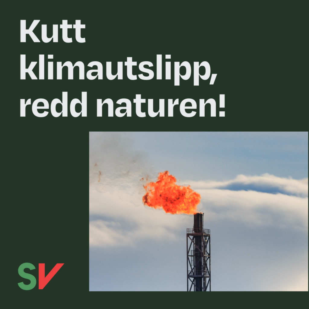 Bilde: Gass som brenner Tekst: Kutt klimautslipp, redd naturen!