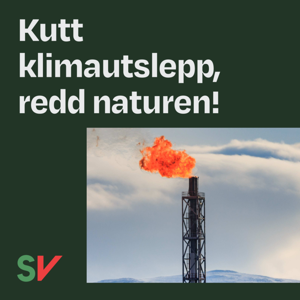 Bilde: Gass som brenner Tekst: Kutt klimautslepp, redd naturen!