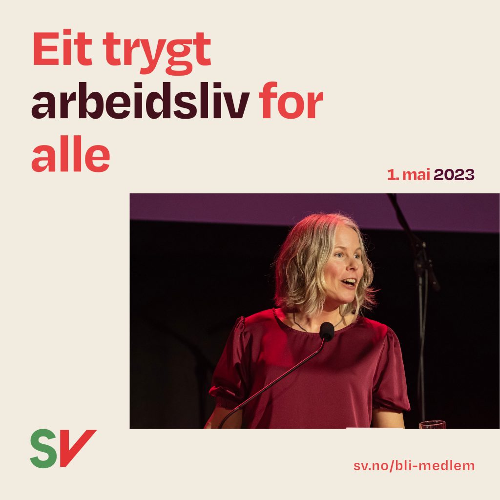 Eit trygt arbeidsliv for alle. Tekst over bilde av Kirsti Bergstø