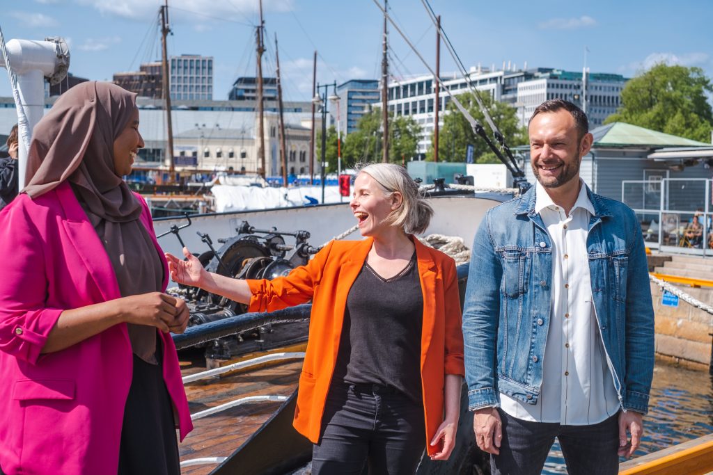 Marian Hussein, Kirsti Bergstø, Torgeir Knag Fylkesnes. foto