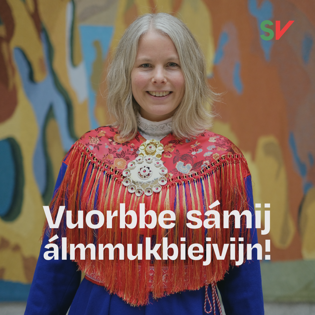 Vuorbbe sámij álmmukbiejvijn! - Kirsti Bergstø i Nessebykofte. tekst over foto