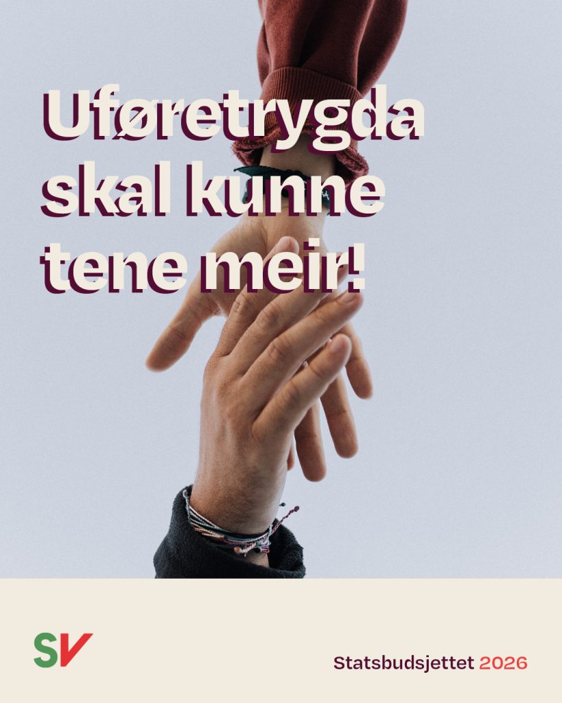 Hender som griper fatt i hverandre - Uføretrygda skal kunne tene meir!. Tekst over foto